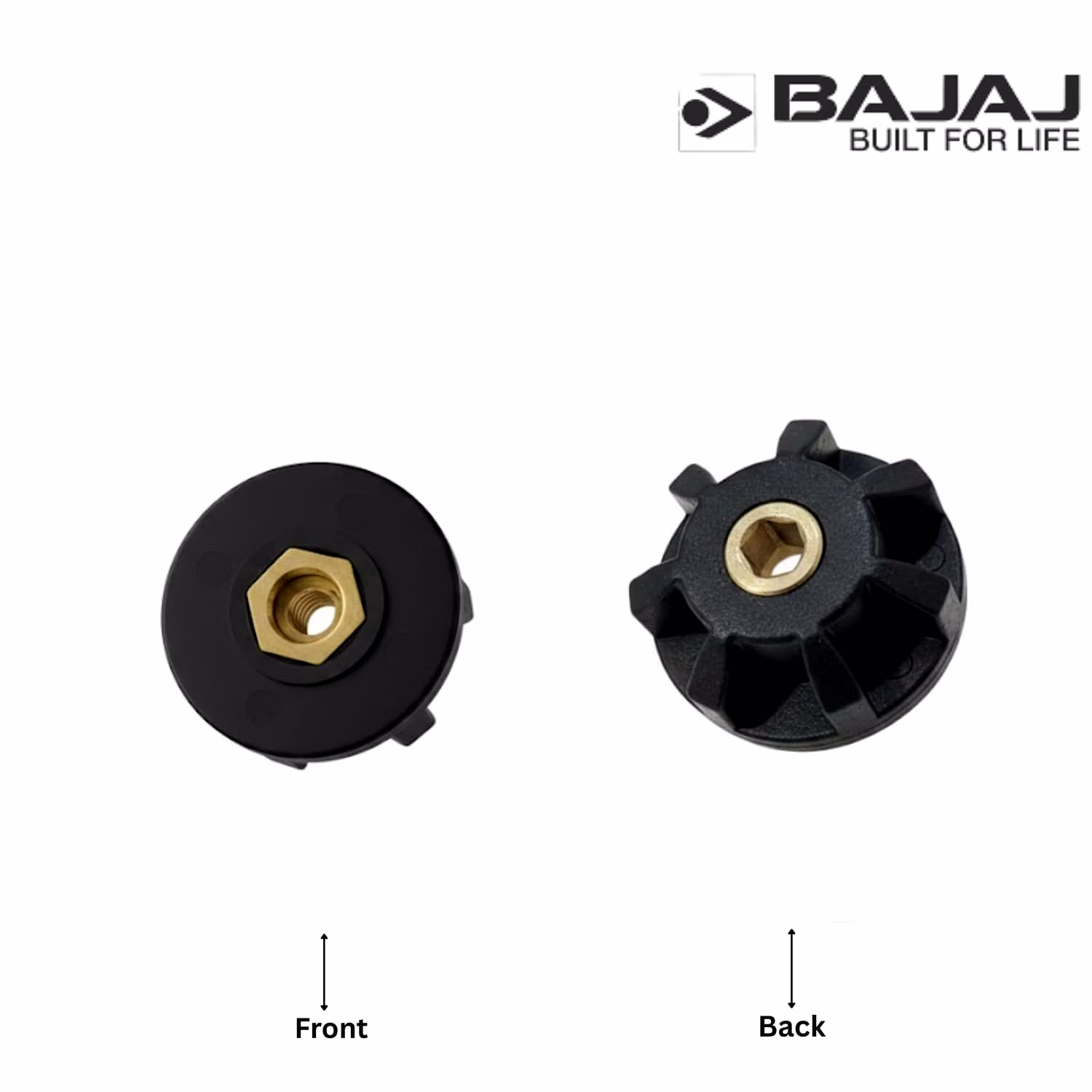 BAJAJ Original Motor Coupler for FX1000 Food Processor Mixer Grinder Pack of 2 Black with Brass Insert Diameter 27mm image 4