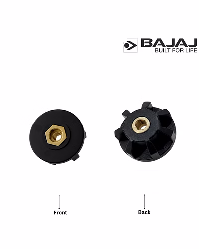 BAJAJ Original Motor Coupler for FX1000 Food Processor Mixer Grinder Pack of 2 Black with Brass Insert Diameter 27mm-3