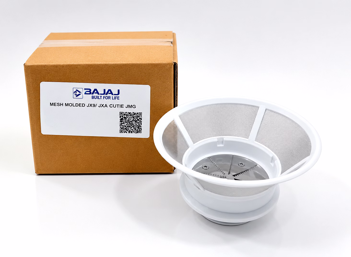 bajaj original mesh molded filter for juicer mixer grinder | white | 14 cm diameter, 6.4 cm height | compatible with bajaj jx9, jx4 cutie & jmg models | genuine replacement part