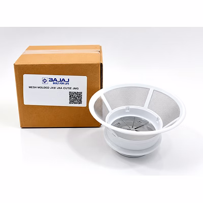 bajaj original mesh molded filter for juicer mixer grinder | white | 14 cm diameter, 6.4 cm height | compatible with bajaj jx9, jx4 cutie & jmg models | genuine replacement part