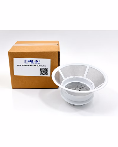 Bajaj Original Mesh Molded Filter for Juicer Mixer Grinder | White | 14 cm Diameter, 6.4 cm Height | Compatible with Bajaj JX9, JX4 Cutie &amp; JMG Models | Genuine Replacement Part-941320