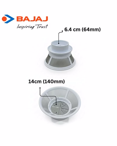 Bajaj Original Mesh Molded Filter for Juicer Mixer Grinder | White | 14 cm Diameter, 6.4 cm Height | Compatible with Bajaj JX9, JX4 Cutie &amp; JMG Models | Genuine Replacement Part-2