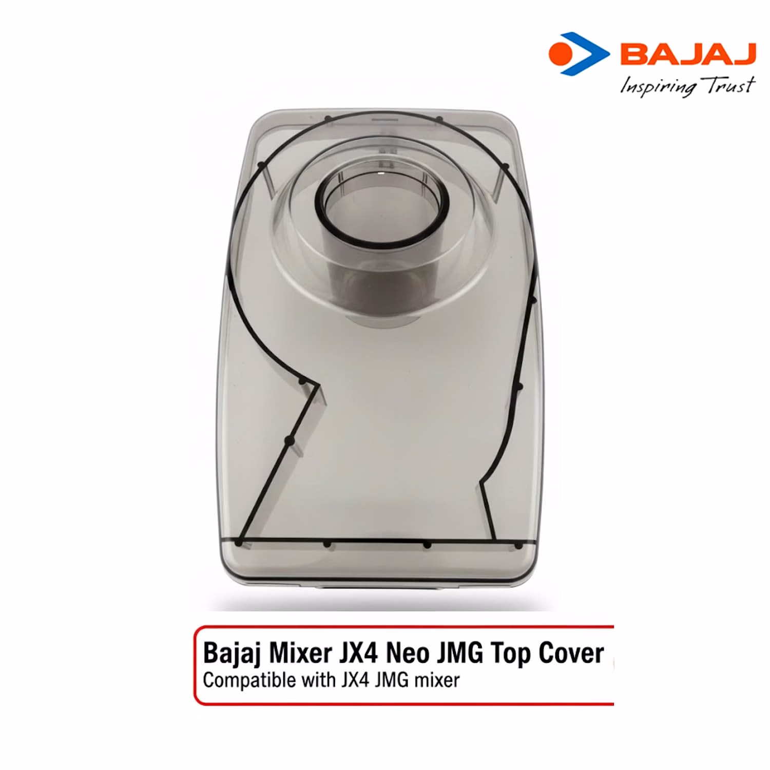 Bajaj Original Top Cover/Lid for JX4 Neo & JMG Mixer Grinder | Transparent Replacement Lid | Compatible with Bajaj JX4 Neo & JMG Model image 2