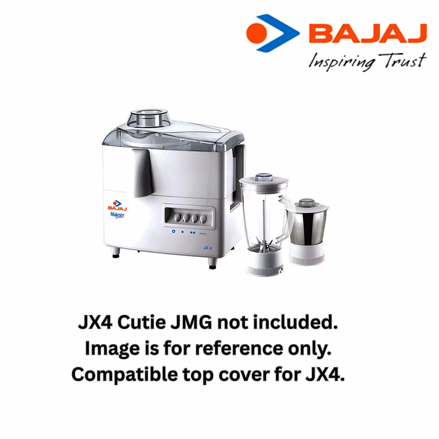 Bajaj Original Top Cover/Lid for JMG Cutie Mixer Grinder | Clear Transparent Replacement Lid | Compatible with Bajaj JX4 & JMG Cutie Models image 4