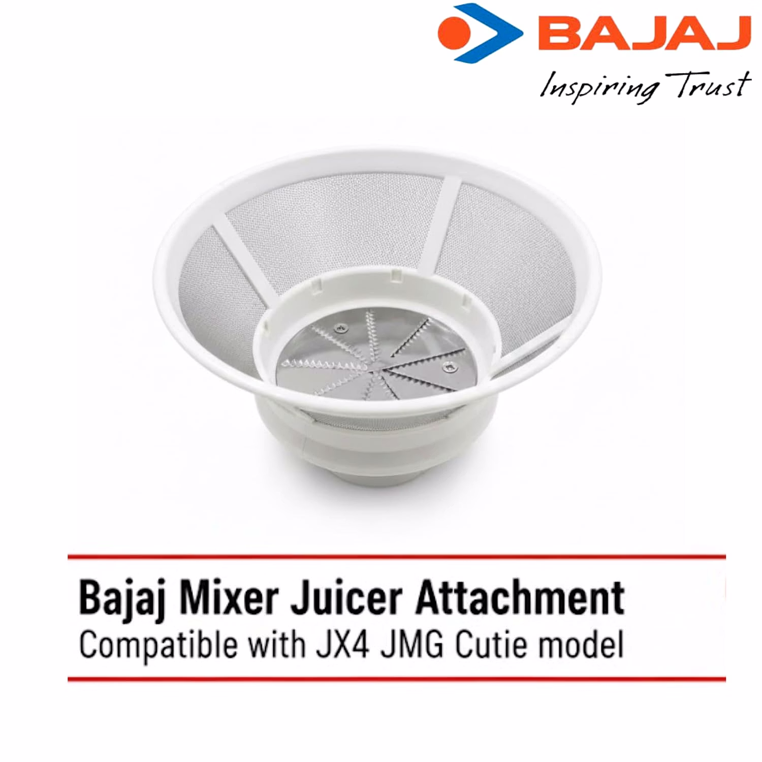 Bajaj Mixer Juicer Attachment | Moulded Mesh Filter | White | Compatible with Bajaj JX4 & JMG Cutie Mixer Grinder Models image 2