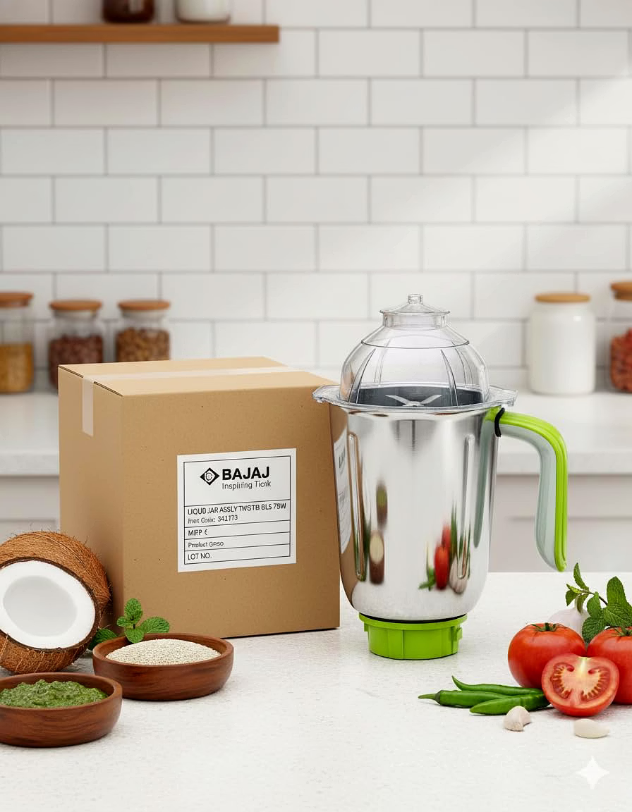 Bajaj Original 1.75 Litre Liquid Jar Assembly for Twister DLX 750W Mixer Grinder | Genuine Stainless Steel Spare Jar | Compatible with Twister DLX MG & Similar Models image 2
