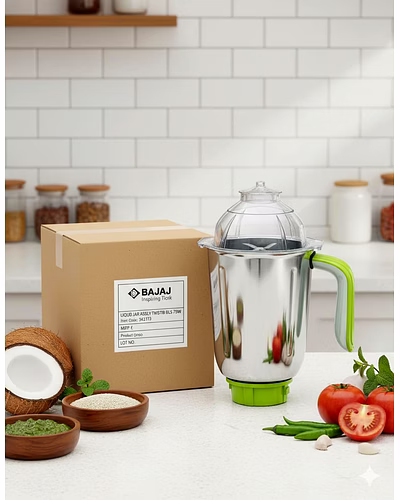 Bajaj Original 1.75 Litre Liquid Jar Assembly for Twister DLX 750W Mixer Grinder | Genuine Stainless Steel Spare Jar | Compatible with Twister DLX MG &amp; Similar Models-1