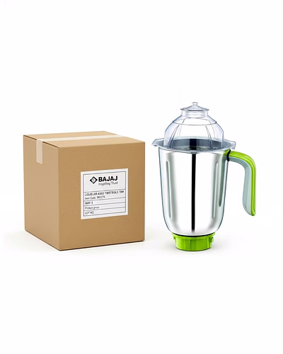 Bajaj Original 1.75 Litre Liquid Jar Assembly for Twister DLX 750W Mixer Grinder | Genuine Stainless Steel Spare Jar | Compatible with Twister DLX MG &amp; Similar Models-2