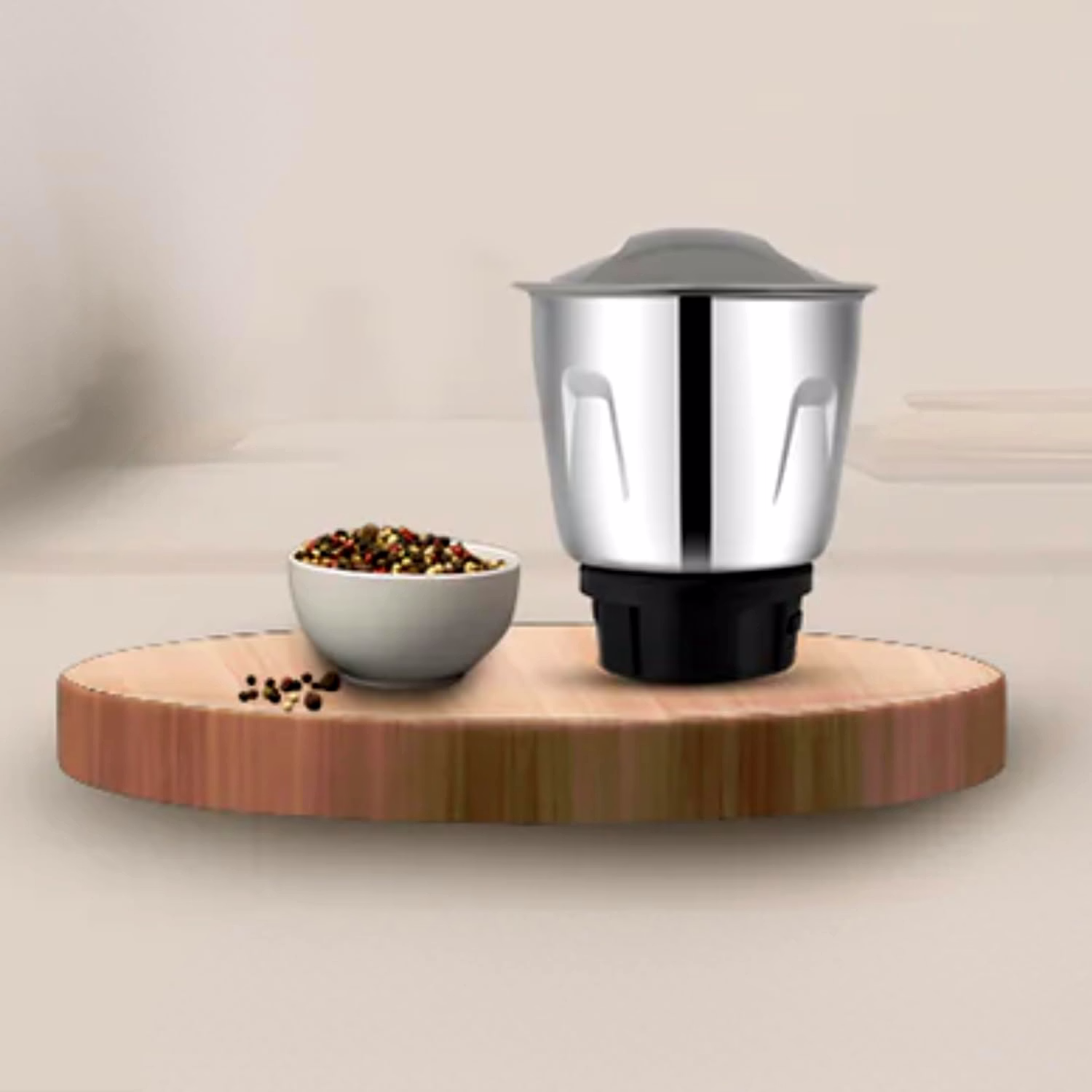 Bajaj Original 800ml Dry Jar Assembly for GX1 Black Ninja Series Mixer Grinder | Genuine Stainless Steel Spare Jar | Compatible with GX1 Black Ninja MG & Similar Models image 2