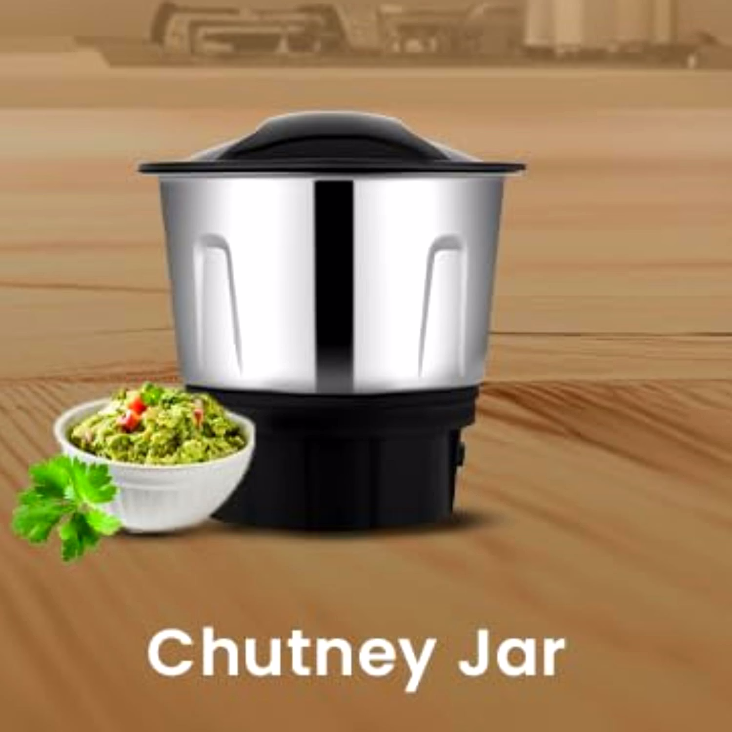 Bajaj Original 400 ml Chutney Jar Assembly for REX DLX NINJA Mixer Grinder | Genuine Stainless Steel Spare Jar | Compatible with REX DLX NINJA MG & Similar Models image 2