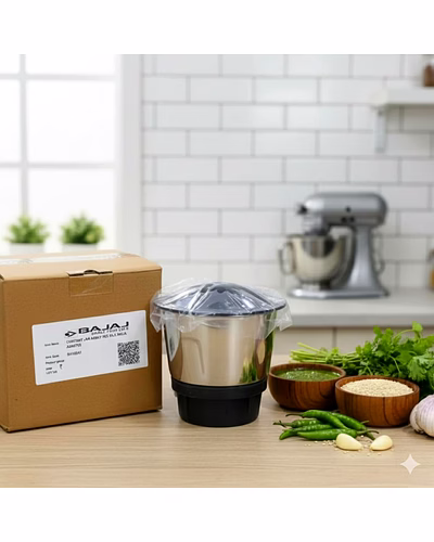 Bajaj Original 400 ml Chutney Jar Assembly for REX DLX NINJA Mixer Grinder | Genuine Stainless Steel Spare Jar | Compatible with REX DLX NINJA MG &amp; Similar Models-2