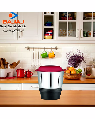 Bajaj Original 400ml Chutney Jar Assembly for GX75 Mixer Grinder | Genuine Stainless Steel Spare Jar | Compatible with GX75 MG &amp; Similar Models-1