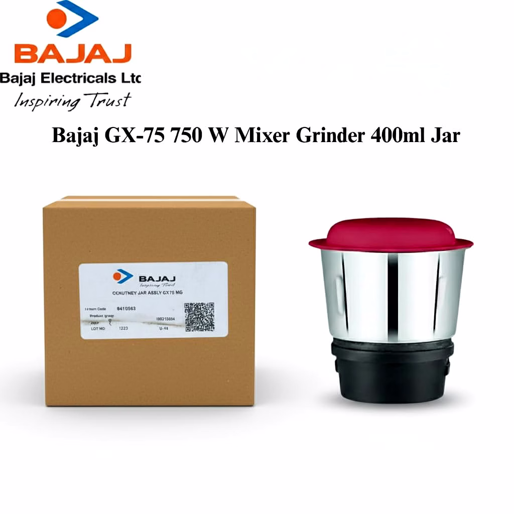 Bajaj Original 400ml Chutney Jar Assembly for GX75 Mixer Grinder | Genuine Stainless Steel Spare Jar | Compatible with GX75 MG & Similar Models image 3
