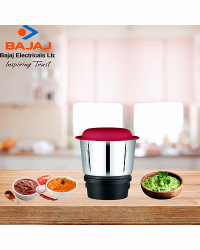 Bajaj Original 400ml Chutney Jar Assembly for GX75 Mixer Grinder | Genuine Stainless Steel Spare Jar | Compatible with GX75 MG &amp; Similar Models-3