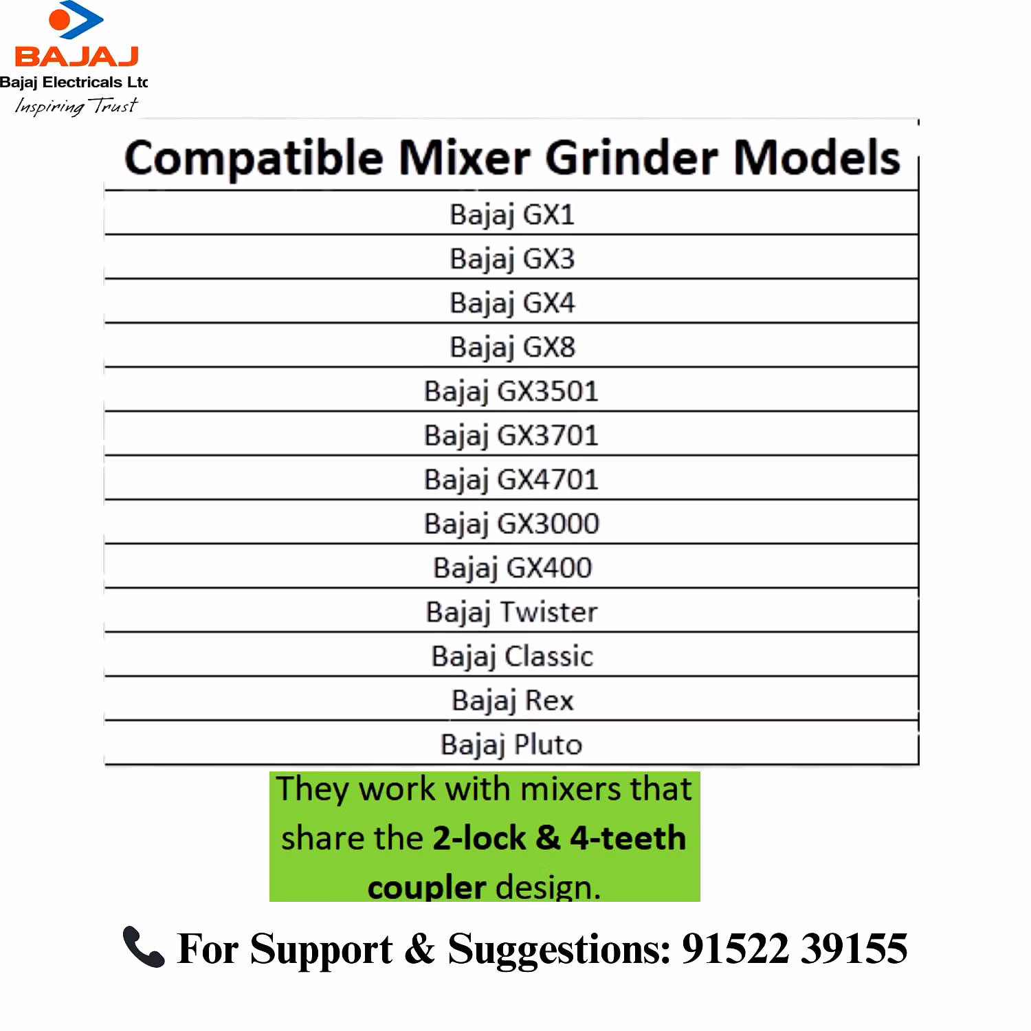 Bajaj Original 400ml Chutney Jar Assembly for GX75 Mixer Grinder | Genuine Stainless Steel Spare Jar | Compatible with GX75 MG & Similar Models image 5