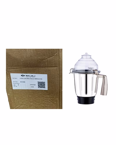 Bajaj Original 1.5 Litre Liquid Jar Assembly for Herculo Mixer Grinder | Genuine Stainless Steel Spare Jar | Compatible with Bajaj Herculo MG &amp; Similar Models-941A068