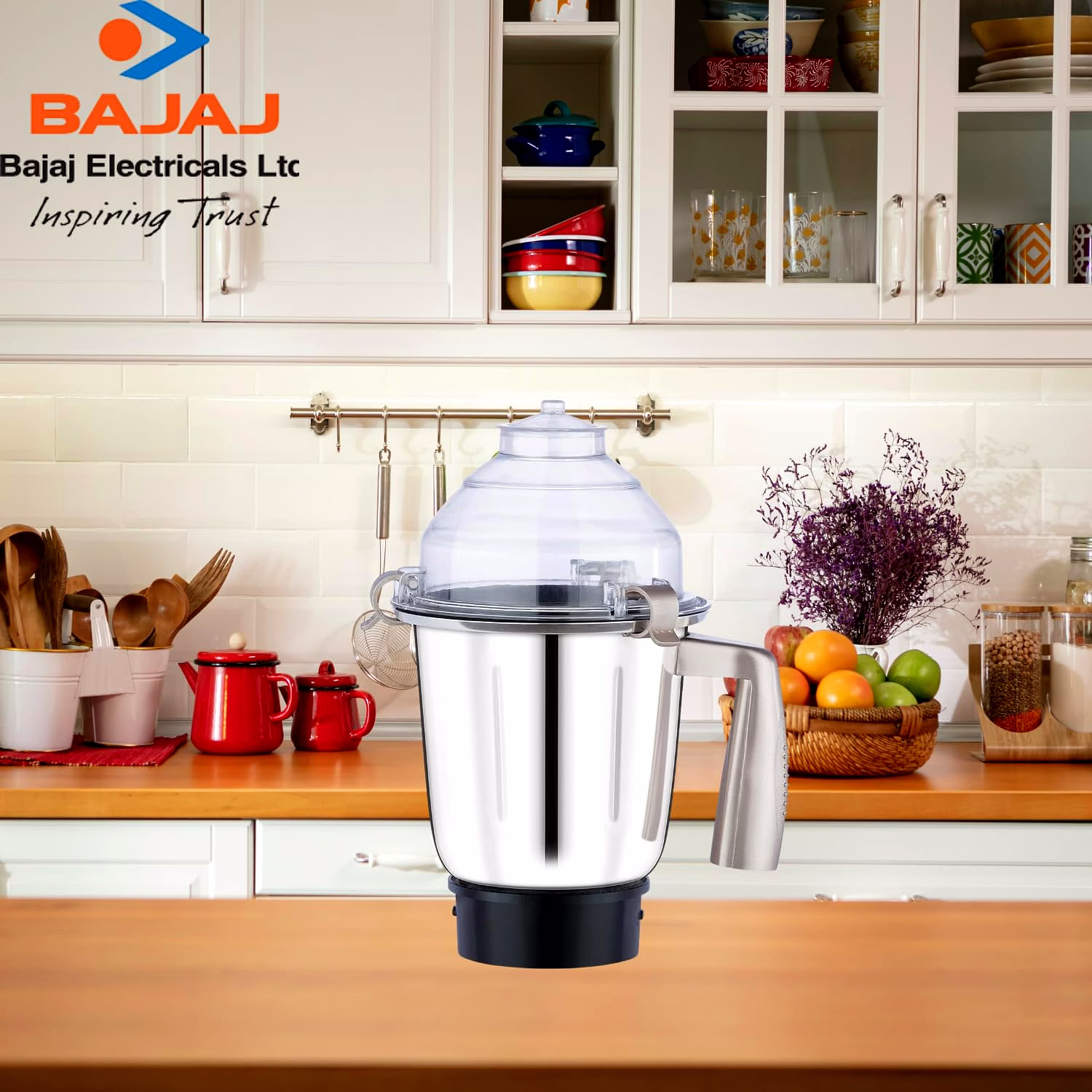 Bajaj Original 1.5 Litre Liquid Jar Assembly for Herculo Mixer Grinder | Genuine Stainless Steel Spare Jar | Compatible with Bajaj Herculo MG & Similar Models image 2