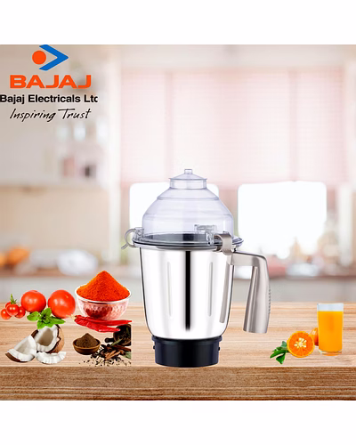 Bajaj Original 1.5 Litre Liquid Jar Assembly for Herculo Mixer Grinder | Genuine Stainless Steel Spare Jar | Compatible with Bajaj Herculo MG &amp; Similar Models-2
