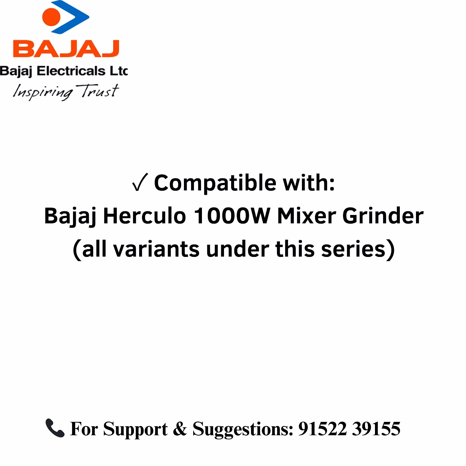Bajaj Original 1.5 Litre Liquid Jar Assembly for Herculo Mixer Grinder | Genuine Stainless Steel Spare Jar | Compatible with Bajaj Herculo MG & Similar Models image 5