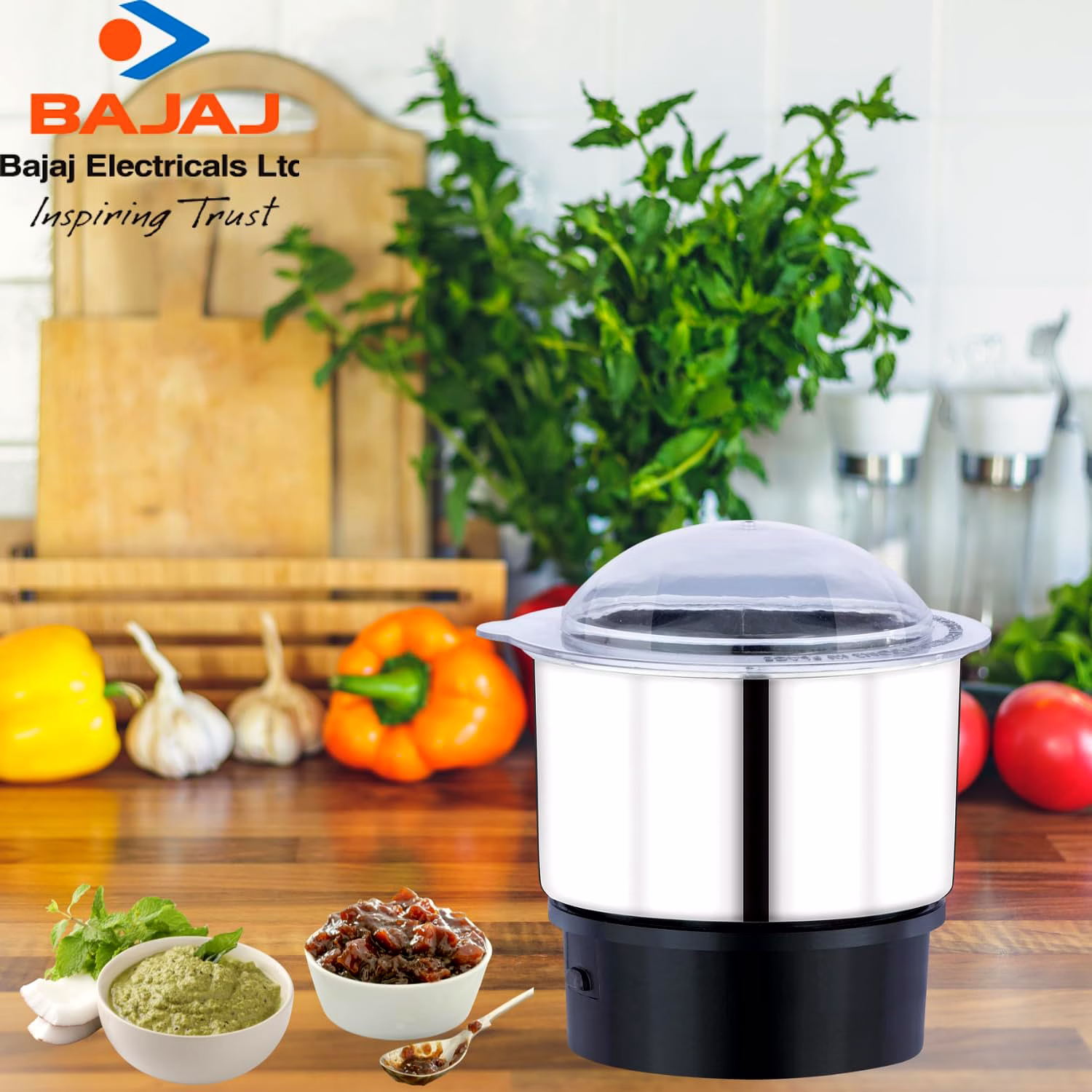 Bajaj Original 500ml Chutney Jar Assembly for Herculo Mixer Grinder | Genuine Stainless Steel Spare Jar | Compatible with Bajaj Herculo MG & Similar Models image 2