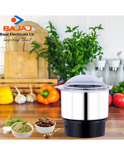 Bajaj Original 500ml Chutney Jar Assembly for Herculo Mixer Grinder | Genuine Stainless Steel Spare Jar | Compatible with Bajaj Herculo MG &amp; Similar Models-1
