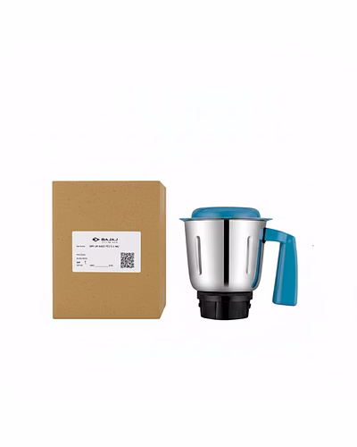 Bajaj Original 1 Litre Dry Jar Assembly for Rex DLX Mixer Grinder | Genuine Stainless Steel Spare Jar with White Handle | Compatible with Rex DLX &amp; Similar Models-2