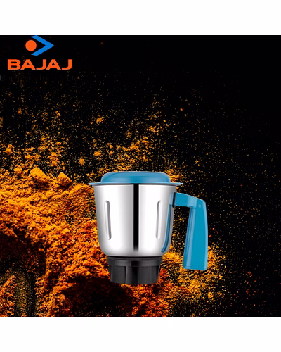 Bajaj Original 1 Litre Dry Jar Assembly for Rex DLX Mixer Grinder | Genuine Stainless Steel Spare Jar with White Handle | Compatible with Rex DLX &amp; Similar Models-3