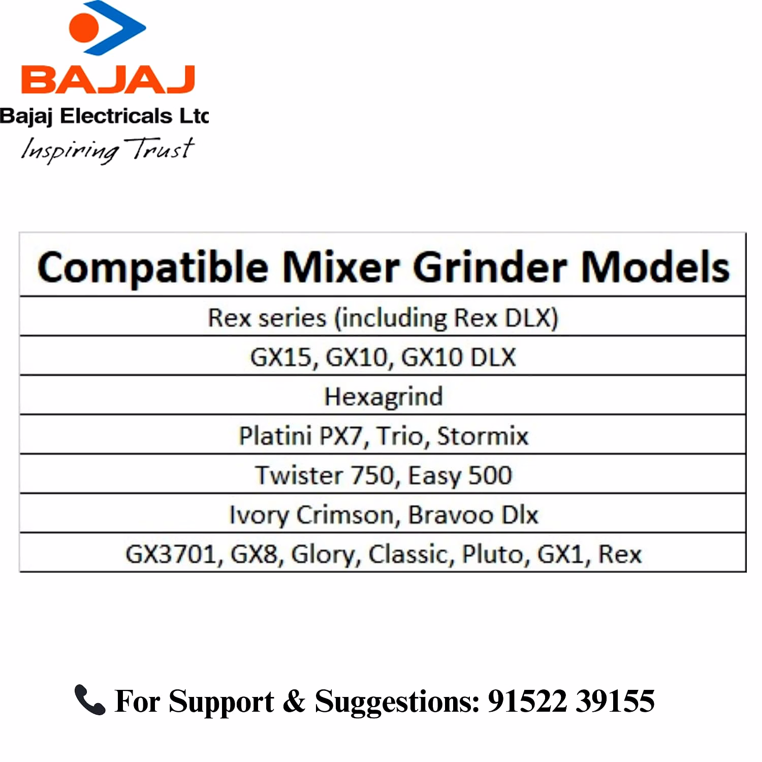 Bajaj Original 1 Litre Dry Jar Assembly for Rex DLX Mixer Grinder | Genuine Stainless Steel Spare Jar with White Handle | Compatible with Rex DLX & Similar Models image 5