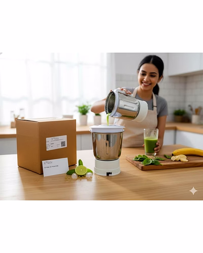 Bajaj Original 600ml Dry Juicer Jar for JX4/JX5 Neo JMG Mixer Grinder | Genuine Stainless Steel Replacement with Lid | Compatible with JX4/JX5 Neo JMG Juicer Mixer Grinder-1