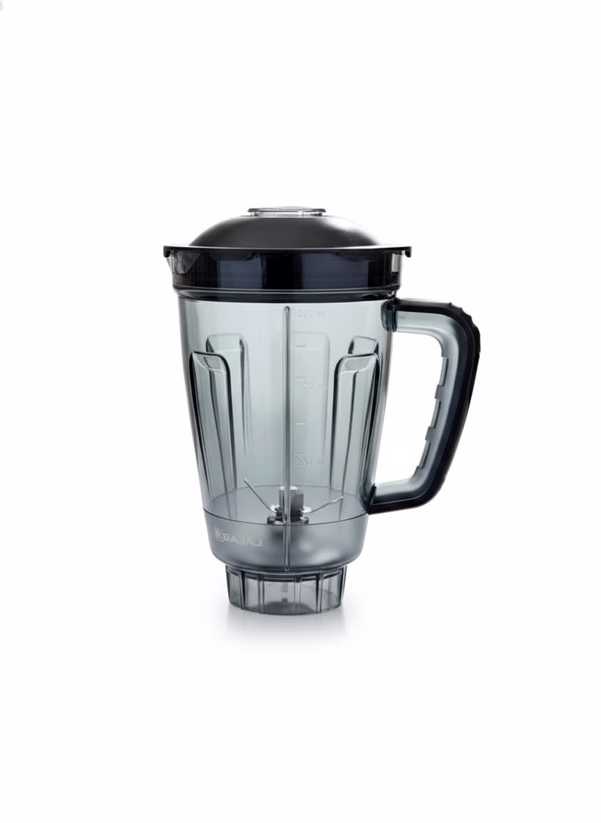 bajaj original 1.5l juicer jar for rex dlx ninja 4-jar 750w mixer grinder | genuine abs plastic replacement with handle, lid, 4 teeth & 2-slot blade | compatible with rex dlx ninja series