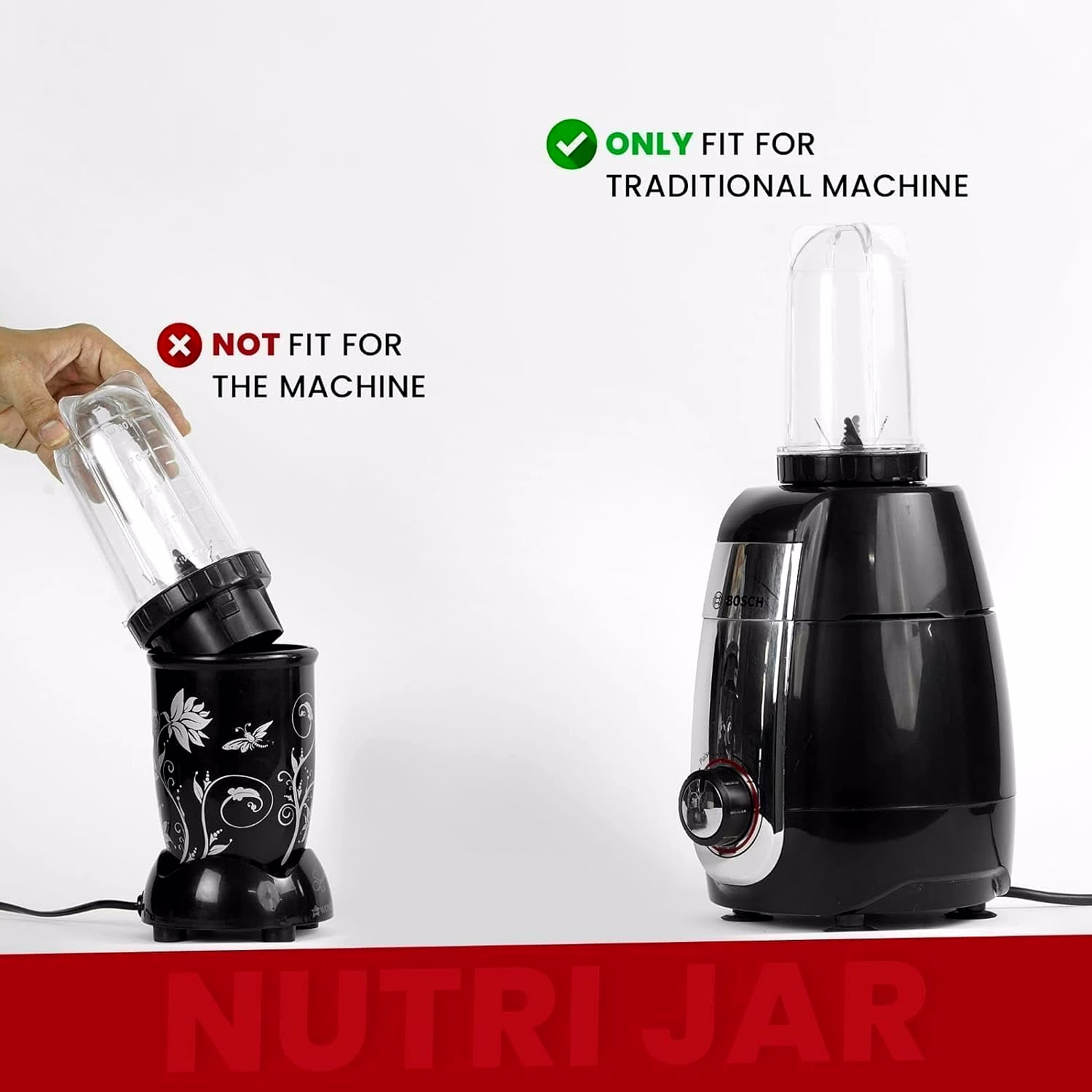 Bajaj Original 1.5L Juicer Jar for Rex DLX Ninja 4-Jar 750W Mixer Grinder | Genuine ABS Plastic Replacement with Handle, Lid, 4 Teeth & 2-Slot Blade | Compatible with Rex DLX Ninja Series image 7