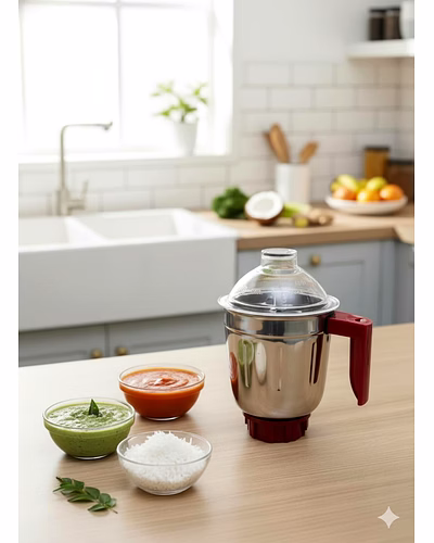 Bajaj Original 1.5L Liquid Jar Assembly for Classic Modified 750W Mixer Grinder | Genuine Replacement Stainless Steel Jar with Handle &amp; Lid | Compatible with Bajaj Classic 750-1