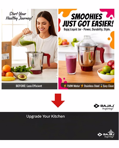 Bajaj Original 1.5L Liquid Jar Assembly for Classic Modified 750W Mixer Grinder | Genuine Replacement Stainless Steel Jar with Handle &amp; Lid | Compatible with Bajaj Classic 750-2