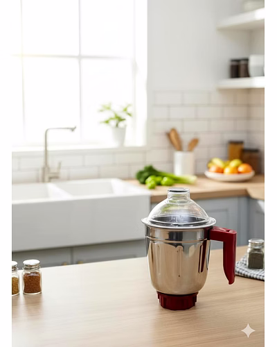 Bajaj Original 1.5L Liquid Jar Assembly for Classic Modified 750W Mixer Grinder | Genuine Replacement Stainless Steel Jar with Handle &amp; Lid | Compatible with Bajaj Classic 750-5