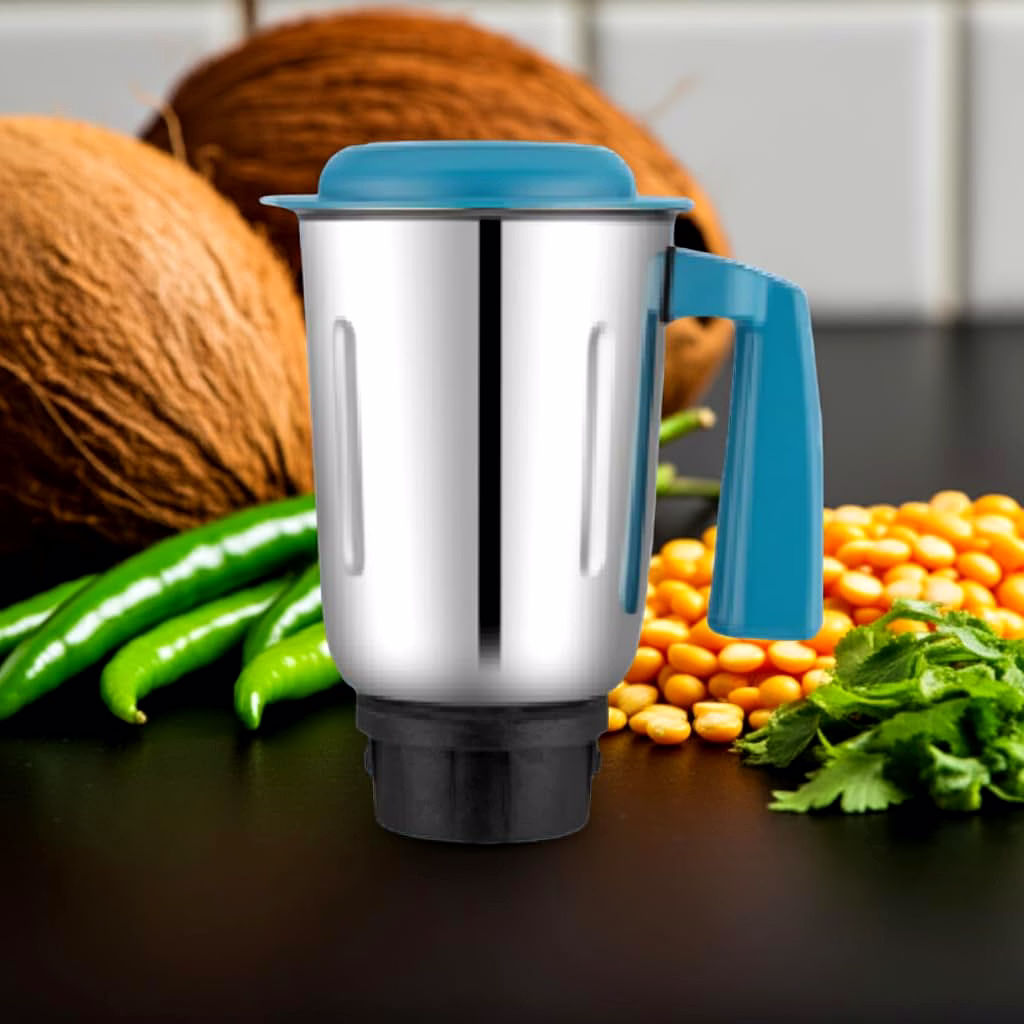 Bajaj Original 1.2 Litre Liquid Jar Assembly for Rex DLX Mixer Grinder | Genuine Replacement Jar with Handle & Lid image 2