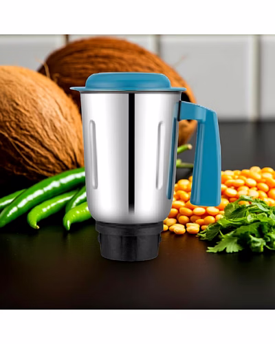 Bajaj Original 1.2 Litre Liquid Jar Assembly for Rex DLX Mixer Grinder | Genuine Replacement Jar with Handle &amp; Lid-1