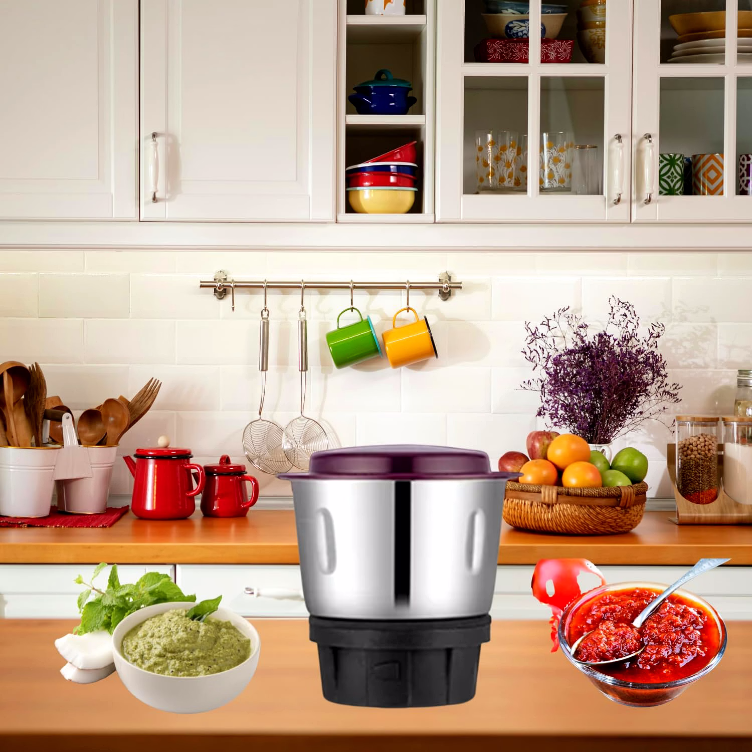 Bajaj Original 400ml Chutney Jar for Rex Purple 500W Mixer Grinder | Genuine Replacement Jar for Bajaj Mixer image 2