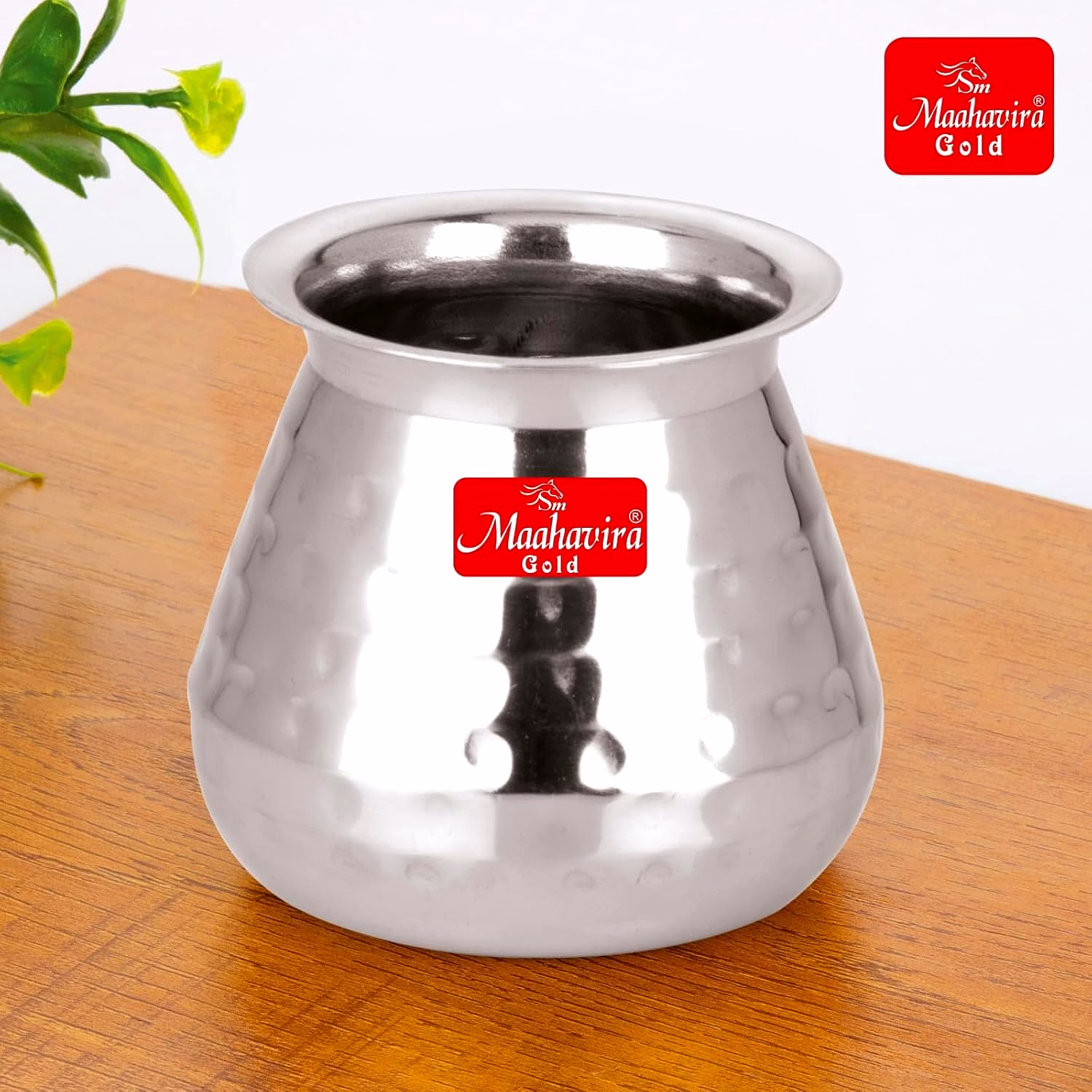 Maahavira Gold Stainless Steel Carving Design Satarri Lota for Drinking Water, Milk, Lassi, and Pooja, Traditional Kalash Lota for Pooja, 250 ml - Set of 2 Silver image 5