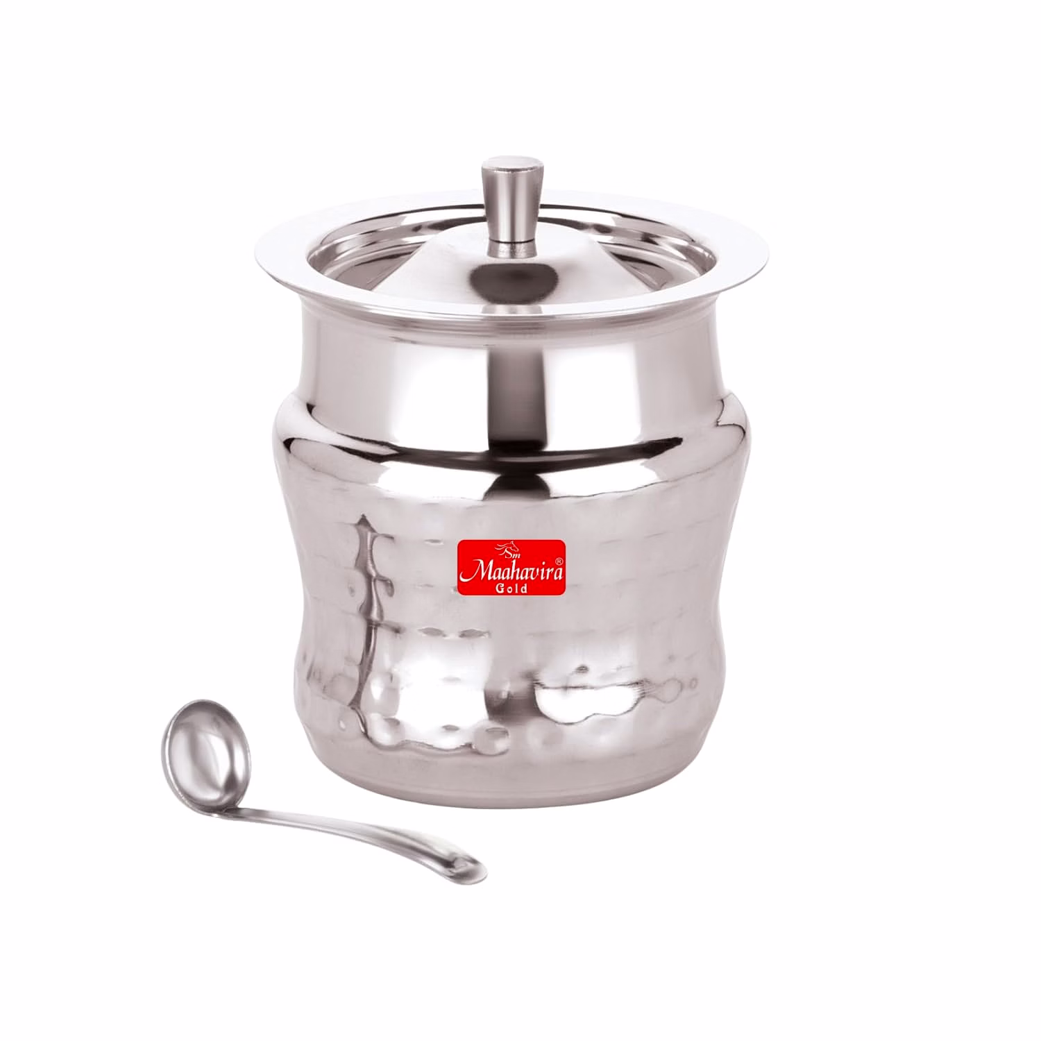 maahavira gold coil duster stainless steel ghee pot with spoon, oil pot, multipurpose container, leak & drip proof for kitchen & dining - 250ml