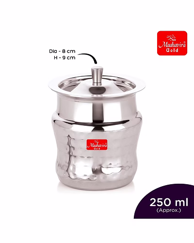 Maahavira Gold Coil Duster Stainless Steel Ghee Pot with Spoon, Oil Pot, Multipurpose Container, Leak &amp; Drip Proof for Kitchen &amp; Dining - 250ml-5