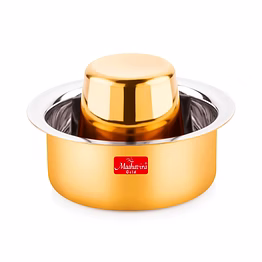 maahavira gold glossy pvd coffee dabara tumbler - south indian filter coffee stainless steel kappi traditional kumbakonam dabara (cup + tumbler) 200 ml, set of 2 - gold