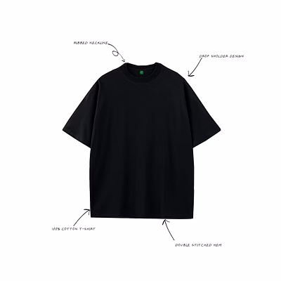 premium oversized drop-shoulder t-shirt | 100% cotton
