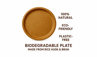 Biodegradable & Compostable Plates  – Rice Husk Disposable Tableware - 10-inch Round Plate