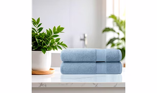 Premium Cotton Bath Sheets Terry Towel, 600 GSM, 84x165cm, 2 Pack, Ultra Soft Absorbent Quick Dry Skin Friendly, Multi-Purpose for Home Spa Beach Gym Sona (Blue Fog)