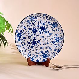 artistic blue porcelain plate 10.5 inch