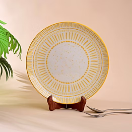yellow porcelain dinner plate 10.5 inch