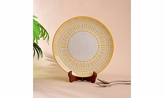 Yellow Porcelain Dinner Plate 10.5 Inch