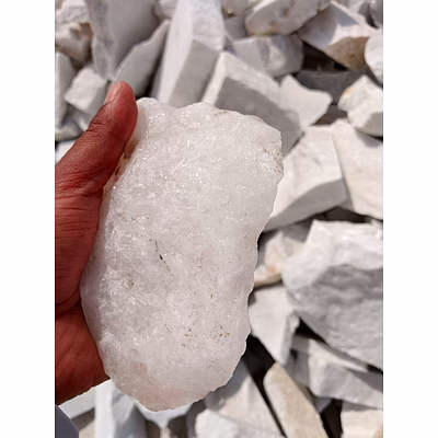 White Quartz Snow lumps for Industrial Processing and Material Supply-1