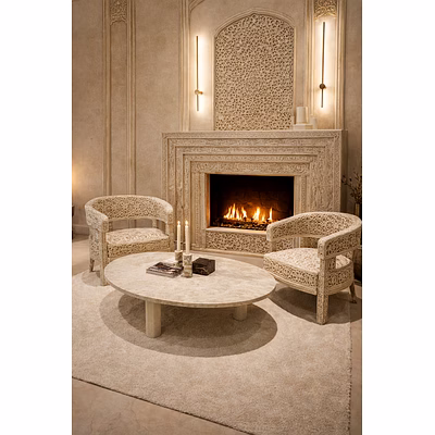 Exalted Plaza Signature Marble Fireplaces for Architectural and Landscaping Use-1