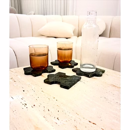 exalted-plaza puzzle style stone coaster plate for interior decor and project furnishing